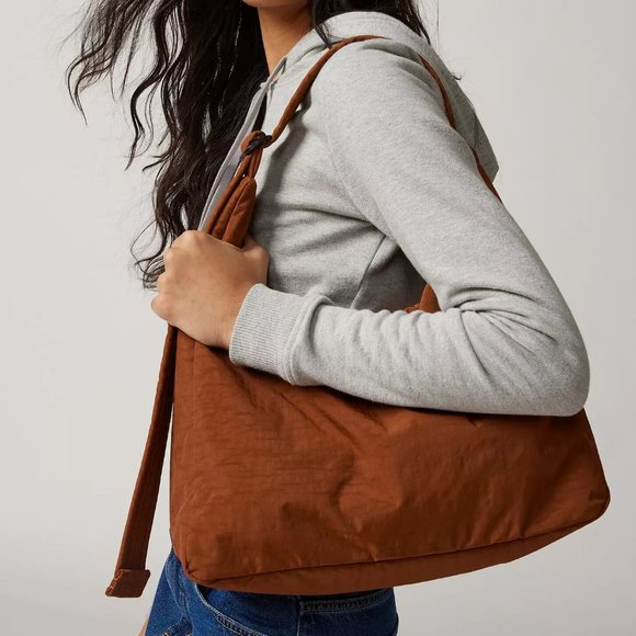 NWT BAGGU Nylon Shoulder Bag - Brown - Picture 4 of 9